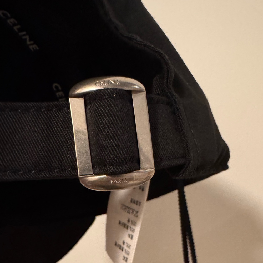 New Celine Baseball Cap with CELINE embroidery in cotton gabardine - Picture 9 of 10